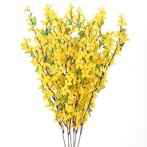 Yellow Silk Fake Winter Jasmine Long Stem Artificial Flowers