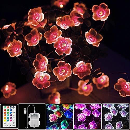 Cherry Blossom String Lights Battery Operated & USB Powered