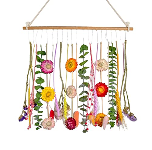 Natural Dried Flower Wall Hanging for Boho Farmhouse Wall Decor