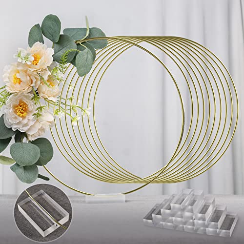 YALLOVE Floral Hoop Table Centerpiece