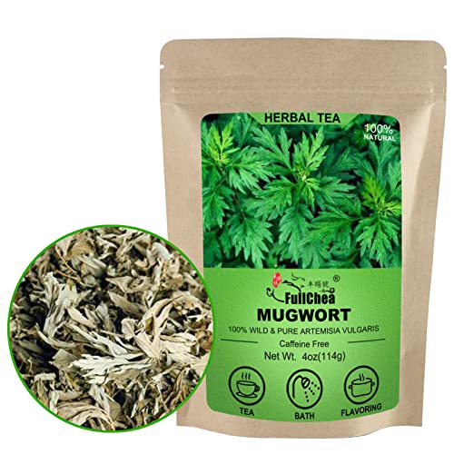 FullChea - 100% Pure Natural Dried Mugwort Herb Loose Leaf - Superior Dried Mugwort Tea