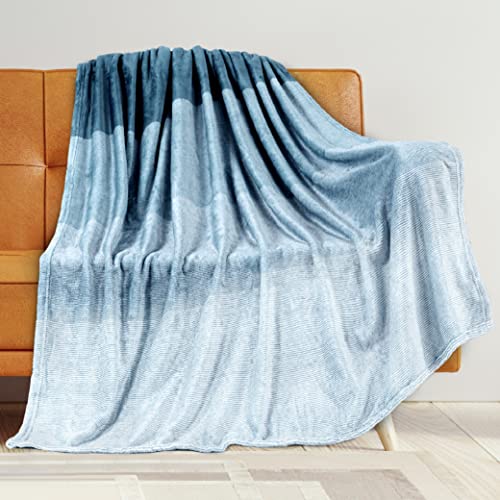 PAVILIA Flannel Fleece Ombre Throw Blanket