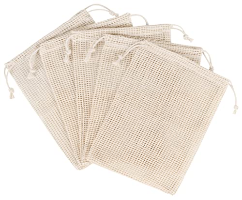 PALTERWEAR Cotton Double Drawstring Mesh Bag - Set of 5