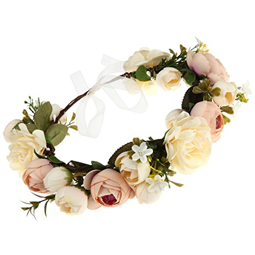 DDazzling Women Flower Headband Wreath Crown Floral Wedding Garland