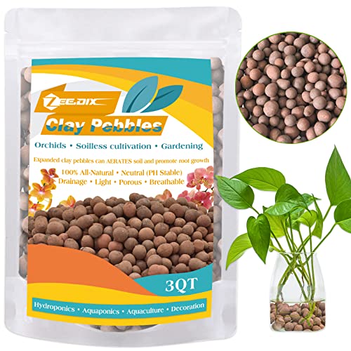 ZeeDix 3QT Expanded Clay Pebbles for Plants