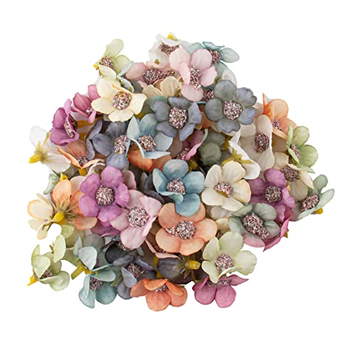 100 Pack Small Fake Flowers for Crafts