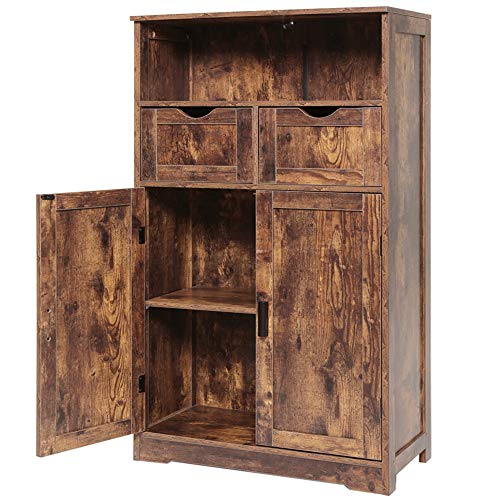 Rustic Brown Storage Cabinet with Drawers & Shelves