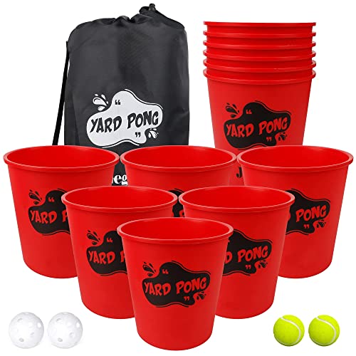 Outdoor Yard Games Set with Durable Buckets and Balls