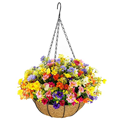 Lesrant Artificial Flower Hanging Basket
