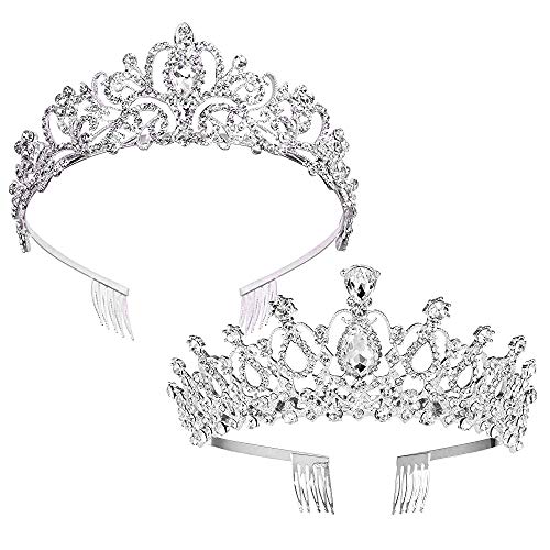 ZOCONE Rhinestone Bridal Tiara 2 pack