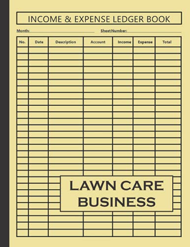 Lawn Care Business Income Ledger Book