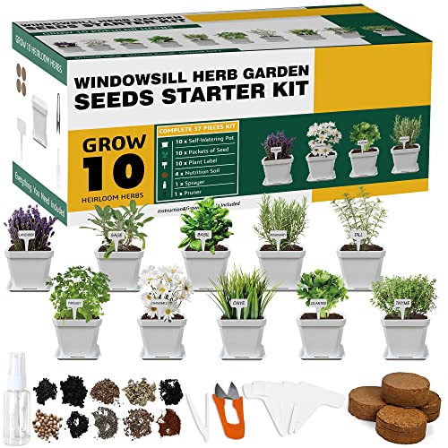 Herb Grow Kit: 10 Herb Seeds DIY Garden Starter Kit