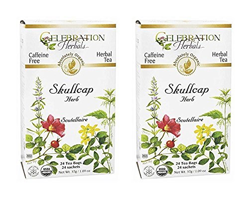 Celebration Herbals - Organic Skullcap Herb Herbal Tea - 24 Tea Bags 2 pack