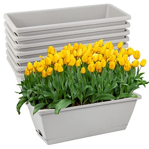 8pcs Window Box Planter, 17 Inches Flower Window Boxes