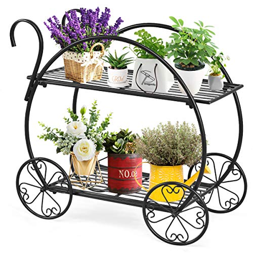 Parisian Style Plant Stand with 4 Decorative Wheels