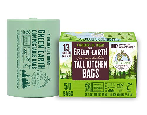 Green Earth Compostable Tall Kitchen Food Scrap Waste Bags