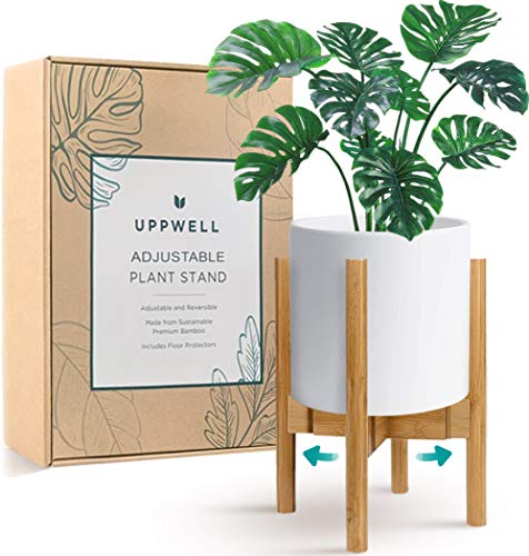 UppWell Adjustable Wood Plant Stand Indoor