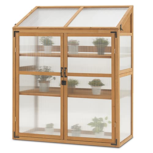 MCombo Cold Frame Greenhouse Cabinet with Adjustable Shelves