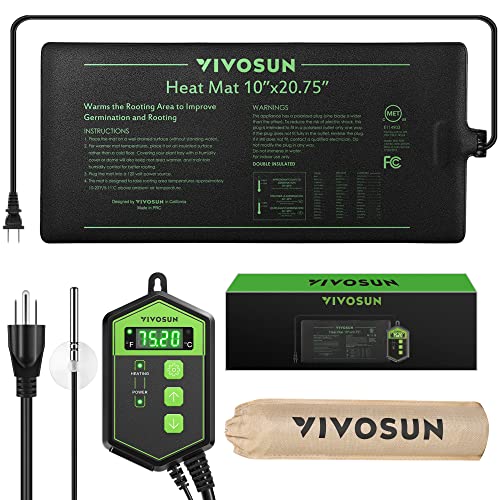 VIVOSUN Seedling Heat Mat and Digital Thermostat Combo Set