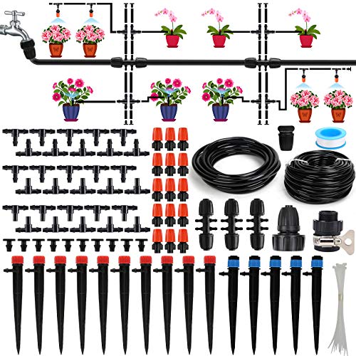 Drip Irrigation Kit with Adjustable Nozzle Emitters