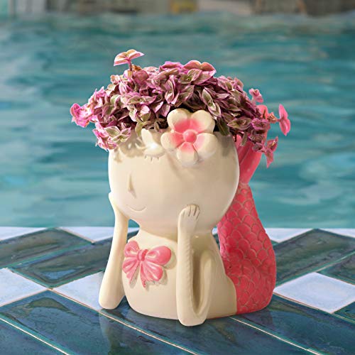 Adorable Fish Shape Mermaid Flower Pot