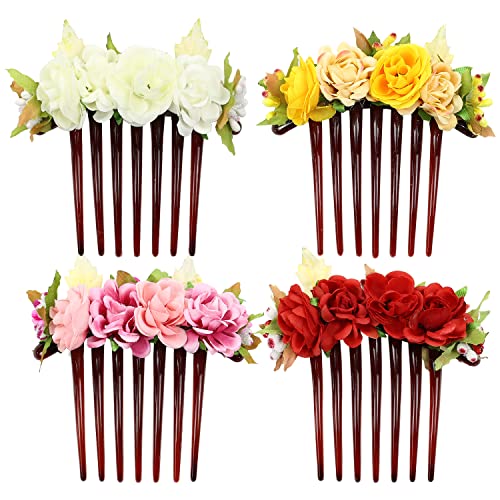 Artificial Flower Hair Combs