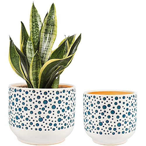 Gohearin Ceramic Plant Flowerpot Set - Beautiful and Practical Addition for Indoor and Outdoor Gardens