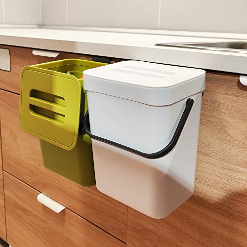 Hanging Small Trash Can with Lid for Kitchen