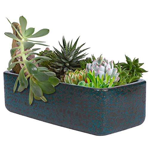 10 Inch Rectangular Flower Pot with Drainage Holes