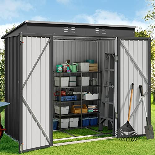 Gizoon 6' x 4' Outdoor Storage Shed - Practical and Versatile Solution for Outdoor Storage