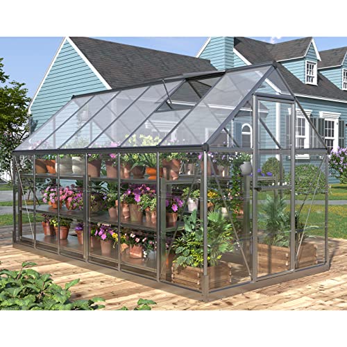 AMERLIFE 6x12 FT Walk-in Hybrid Polycarbonate Greenhouse