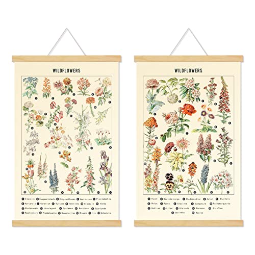 Chenkaiyang Vintage Poster Hanging: Rustic Retro Flower Art Prints