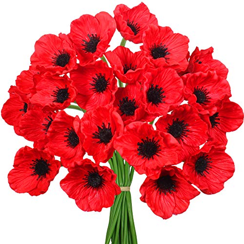 Artificial Red Flower Stems