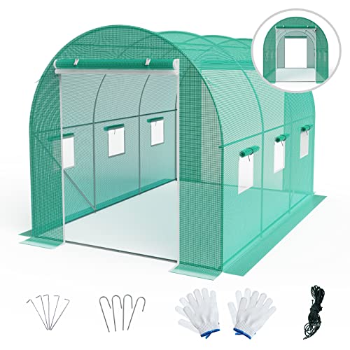 Outdoor Heavy Duty Greenhouse with Dual Zipper Mesh Doors