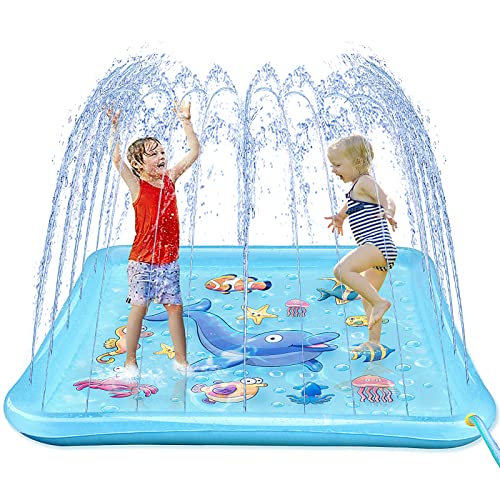 Growsland Splash Pad for Kids, Outdoor Sprinkler for Summer Fun