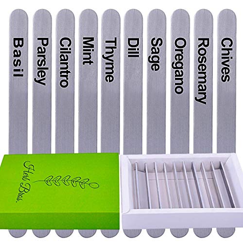 Stainless Aluminum Herb Markers - Easy to Read Metal Plant Labels for Garden Herbs