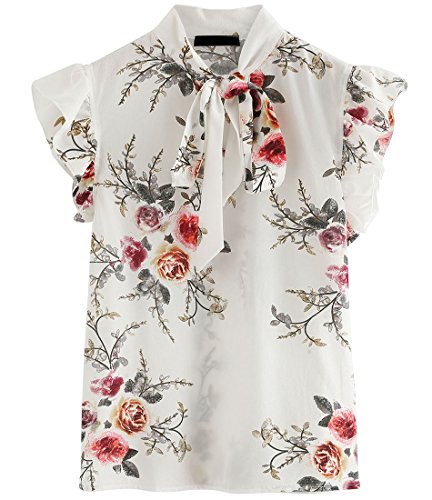 Romwe Women's Floral Print Blouse Top