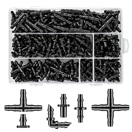 300 Pcs Barbed Connectors Drip Irrigation Fittings Kit
