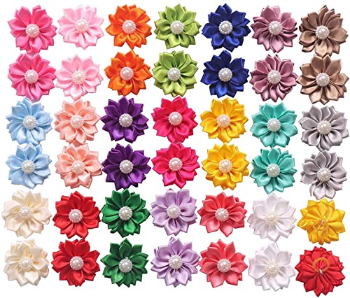 YAKA Dog Hair Bows with Rubber Bands - Cute and Colorful Grooming Accessories