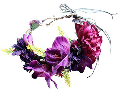 Vivivalue Floral Halo Boho Flower Headband