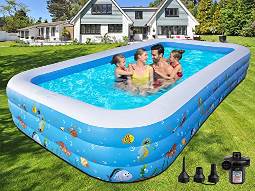 Large Inflatable Pool with Pump for Family Swimming