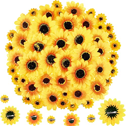 Artificial Sunflower Heads with Clips
