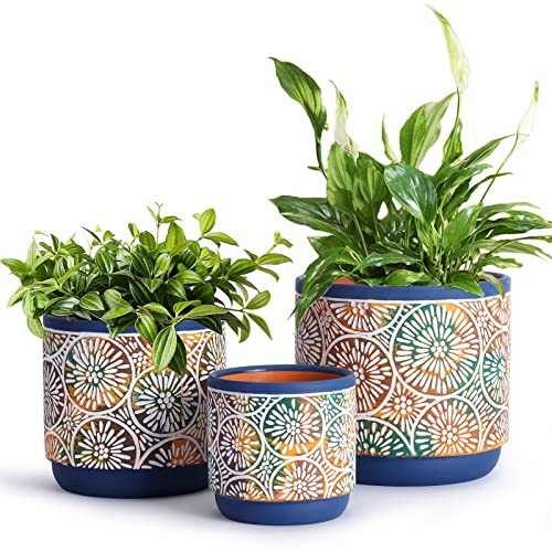 DeeCoo 3 Piece Ceramic Plant Pots Set