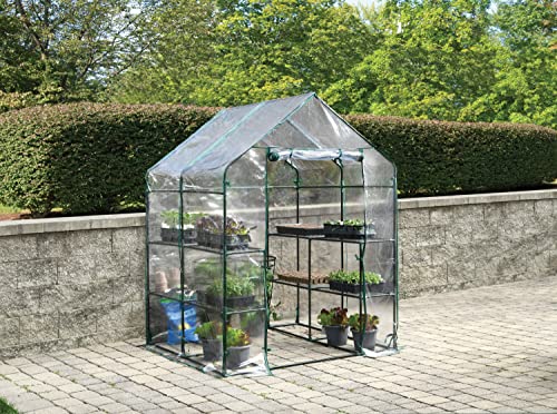 ShelterLogic Small Walk-in Greenhouse with Wire Shelves