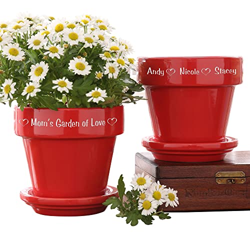 Garden of Love Engraved Flower Pot - Personalized and Charming