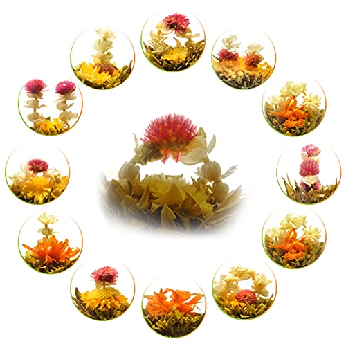 Handmade Blooming Flower Tea Pack - 12 Unique Varieties