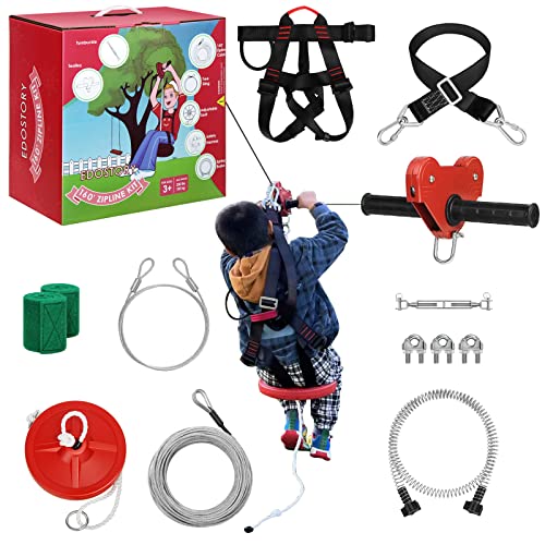 EDOSTORY 160 Feet Zip Line Kit: Safe and Thrilling Backyard Adventure