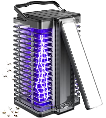 Bug Zapper Outdoor Indoor with Solar Mosquito Zapper and Reading Lamp