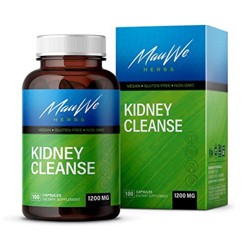 MAUWE HERBS Kidney Cleanse Supplement - Organic Herbal Formula - 100 Capsules
