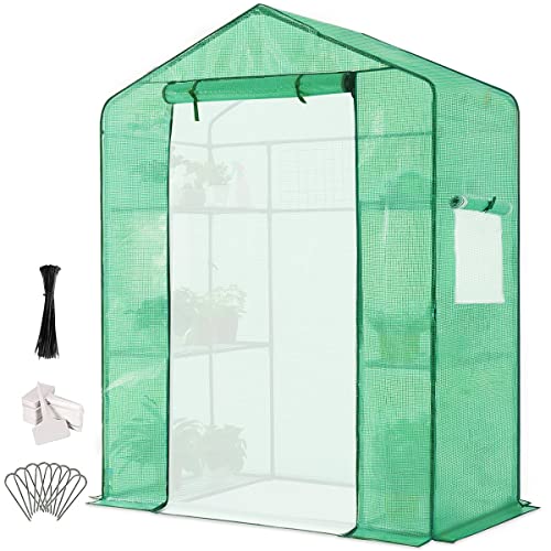 Quictent Greenhouse Mesh Door with Windows and Shelves